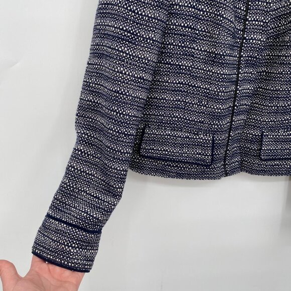 BOSS Hugo Boss Womens Tweed Linen Blend Cropped Blazer Jacket 8 Business Casual - Picture 3 of 9